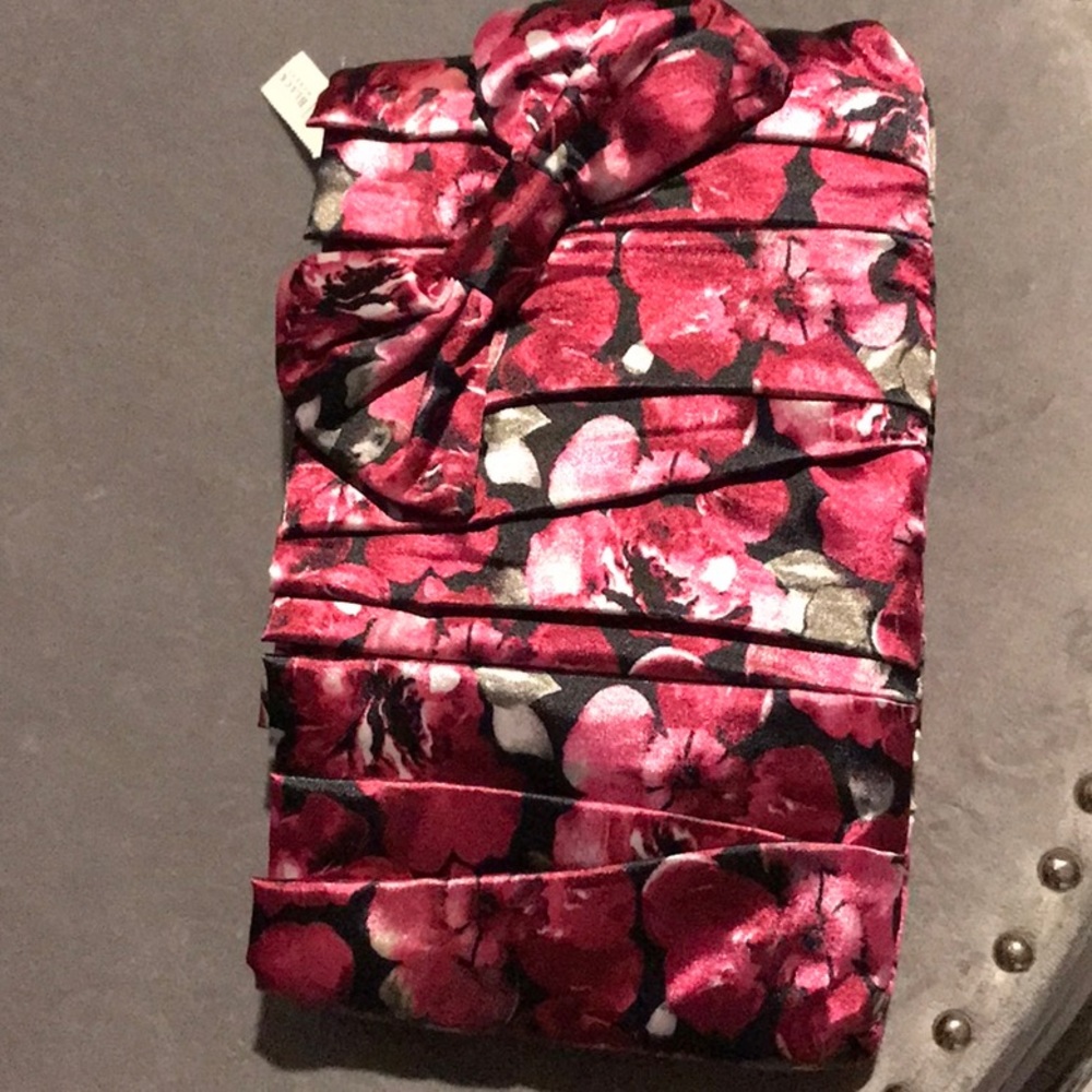 NWOT White House Black Market Floral Satin-Like Peep-Toe Heels - Picture 12 of 13